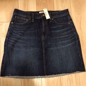 NWT J.Crew denim skirt with raw hem